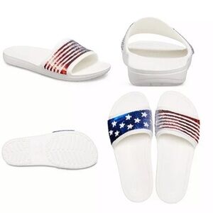 CROCS USA Sequin Slides NWT